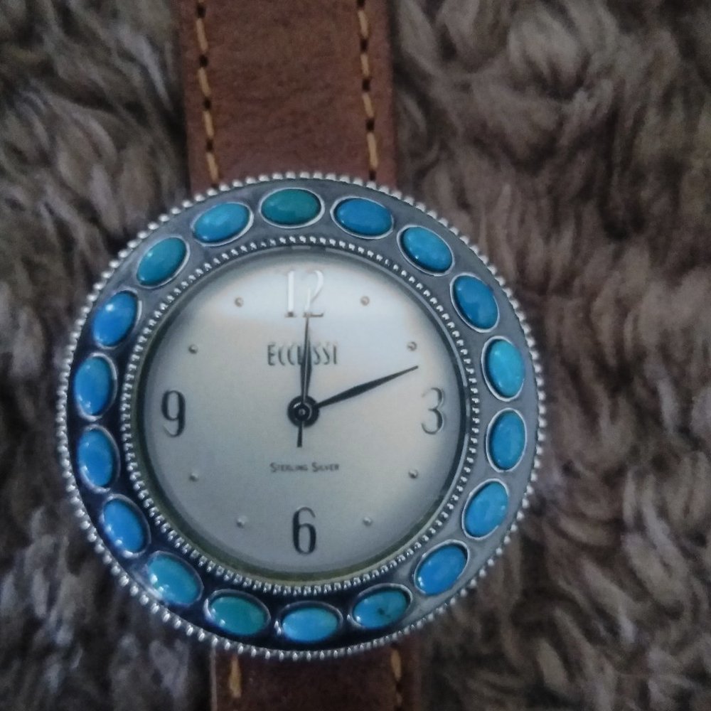 Ecclissi sterling silver  turquoise ladies watch